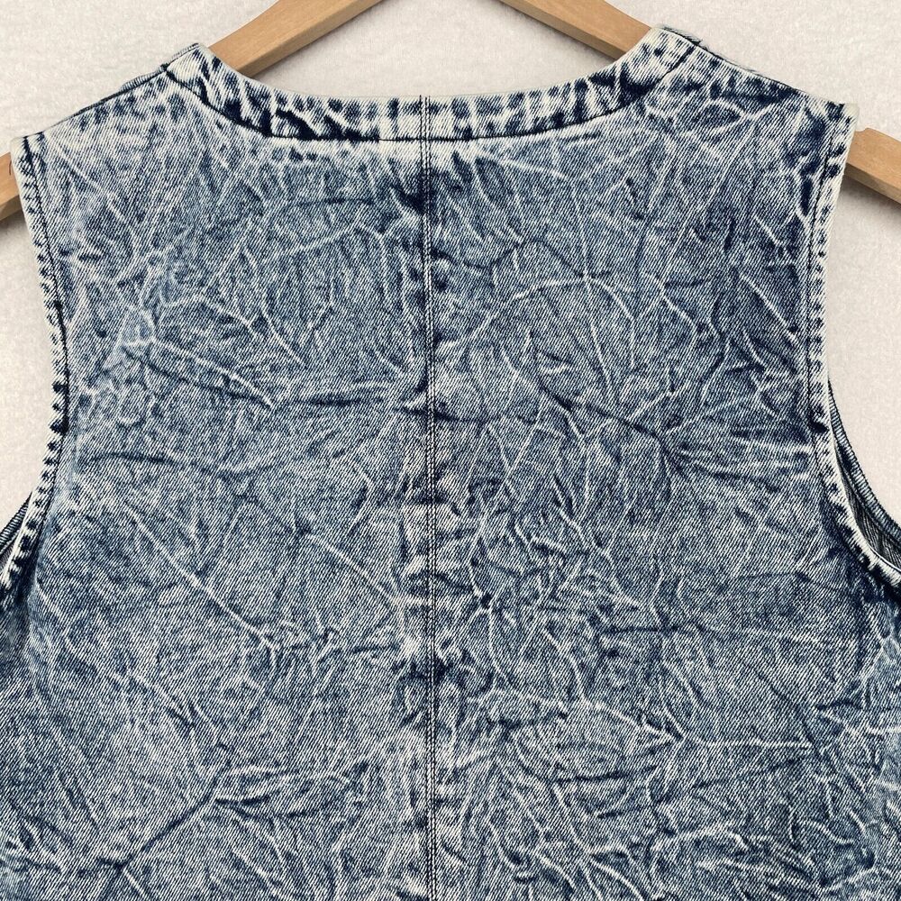 Who What Wear Acid Wash Denim Mini Dress in Blue - Picture 5 of 13